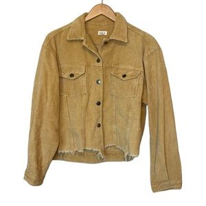 POL Clothing Corduroy Raw Edge Cotton Womens Tan Jacket M